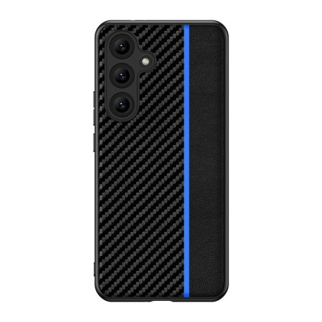 Противоударный чехол Carbon Fiber Splicing для Samsung Galaxy S25 5G - синий