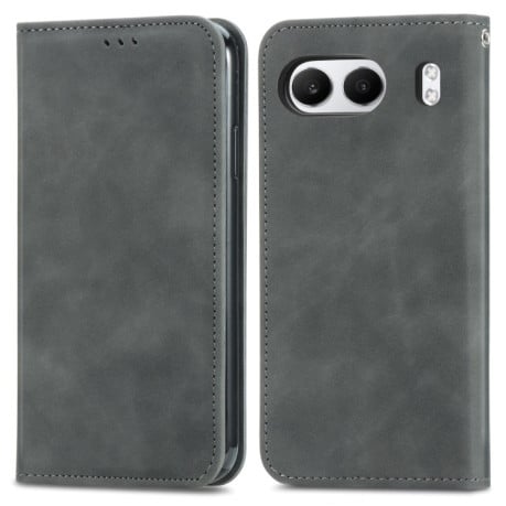 Чехол-книжка Retro Skin Feel Business Magnetic на OnePlus Nord 4 - серый