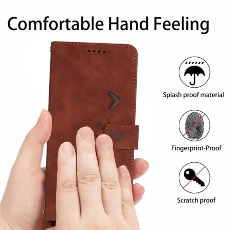 Чехол-книжка Skin Feel Heart Amile для Realme 11 Pro 5G - коричневый