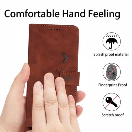 Чехол-книжка Skin Feel Heart Amile для Xiaomi 13 - коричневый