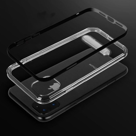 Протиударний чохол-підставка HMC на iPhone 11-прозоро-сріблястий