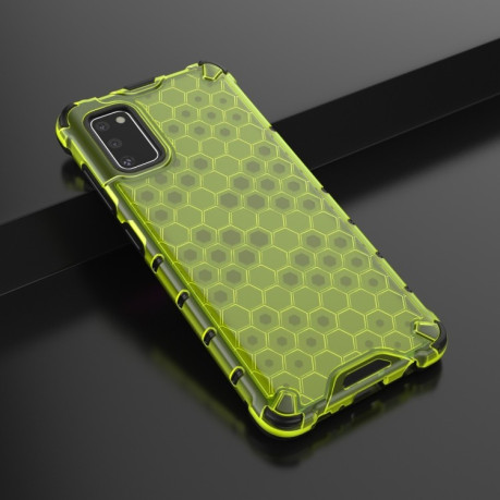 Противоударный чехол Honeycomb на Samsung Galaxy A41- зеленый