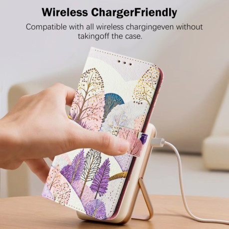 Чехол-книжка Colored Drawing Pattern для iPhone 16e - разноцветный