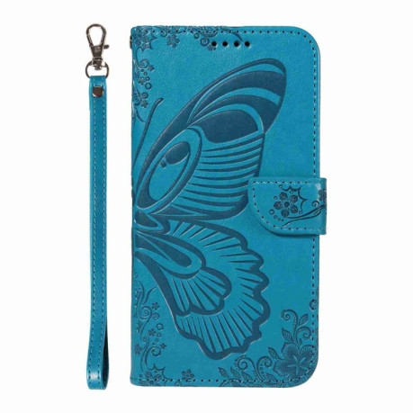 Чехол-книжка Swallowtail Butterfly Embossed Leather для Xiaomi Poco F6 - синий