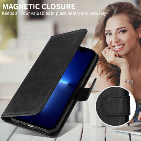 Чехол-книжка Classic Calf Texture Flip Leather для OPPO Reno13 Global - черный