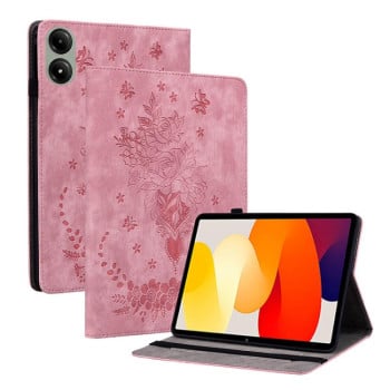 Чехол-книжка Butterfly Rose Embossed для Xiaomi Redmi Pad 2 / Xiaomi Redmi Pad SE 11 2025 - розовый