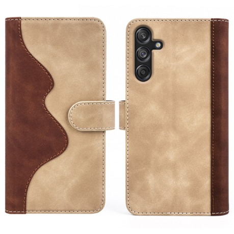 Чехол-книжка Stitching Horizontal Flip Leather для Samsung Galaxy M55 5G - желтый