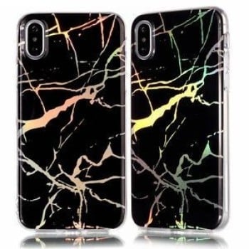 Чохол Color Plated Marble на iPhone XR-чорний