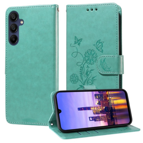 Чохол-книжка Embossed Butterfly для Samsung Galaxy A16 5G - зелений