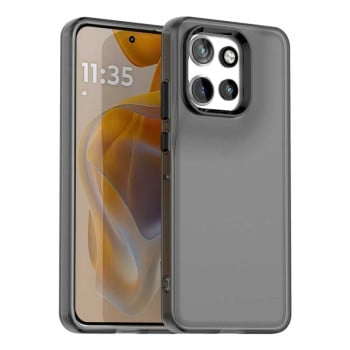 Чехол Candy Series гибрид с усиленными бортиками на Motorola Edge 50 Neo 5G - черный