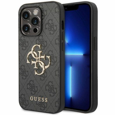 Оригинальный чехол Guess Big Metal Logo для iPhone 15 Pro Max - Gray