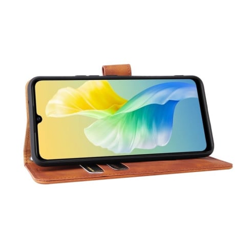 Чехол-книжка Buckle Calf Texture для Vivo S10e / V23e - коричневый