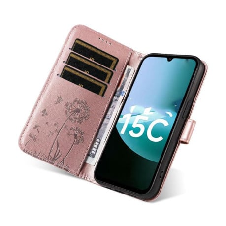 Чехол-книжка Dandelion Embossed Pattern Flip Leather на Xiaomi Redmi 15C 5G / 4G EU 173mm - золото