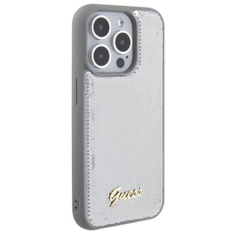 Оригінальний чохол Guess Sequin Script Metal для iPhone 15 Pro Max - silver