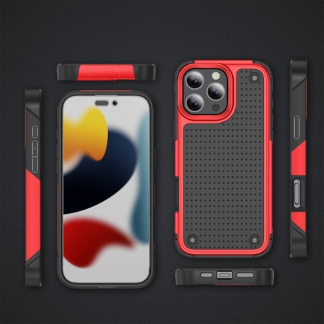 Протиударний чохол PC + TPU Shockproof Protective для iPhone 16 Pro - Red+Black