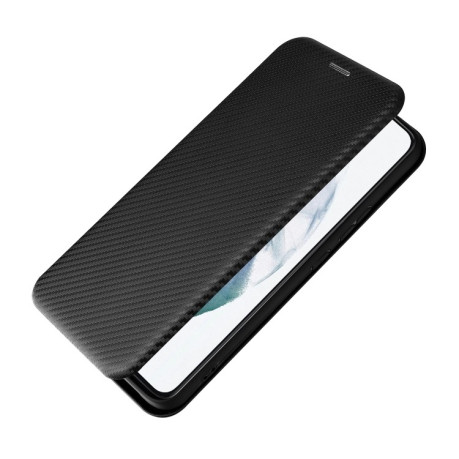 Чехол-книжка Carbon Fiber Texture на Samsung Galaxy S22 - черный