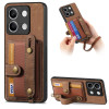 Чехол-кошелёк в винтажном стиле Retro с ремешком на запястье на Xiaomi Redmi Note 13  - коричневый