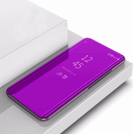 Чехол книжка Clear View на Samsung Galaxy Note 10 Electroplating Mirror- фиолетовый