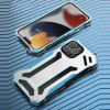 Противоударный металлический чехол R-JUST Armor Metal на iPhone 14/13 - синий