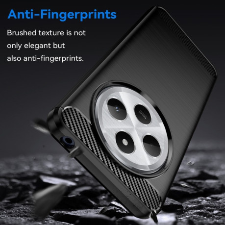 Протиударний чохол Brushed Texture Carbon Fiber на Xiaomi Redmi 14C 4G/Poco C75/Redmi A4 5G - чорний