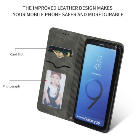 Чохол-книга Retro Skin Feel Business Magnetic Samsung Galaxy S9 / G960 - темно-сірий