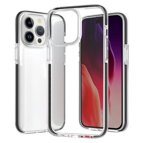 Противоударный чехол Two-color Shockproof для iPhone 15 Pro-прозрачно-черный