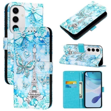 Чехол-книжка Pattern Plain Weave для Samsung Galaxy S24 FE 5G - Butterfly