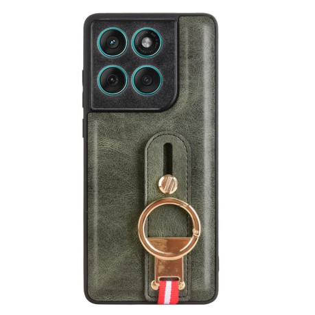 Протиударний чохол Wristband Leather Back на Motorola Edge 60 Fusion - зелений