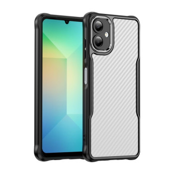 Ударозащитный чехол Carbon Fiber Texture Translucent на Samsung Galaxy A06 4G - черный