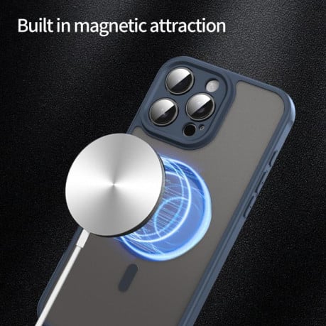 Протиударний чохол Fan Dun Series TPU Hybrid PC Frosted Magsafe для iPhone 16e - синій