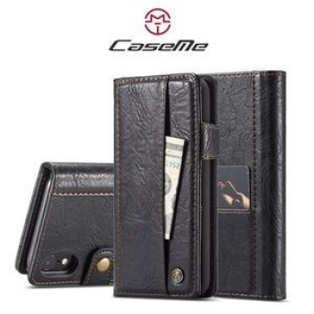 Кожаный чехол-книжка CaseMe 010 Series Wallet Style iPhone XR черный