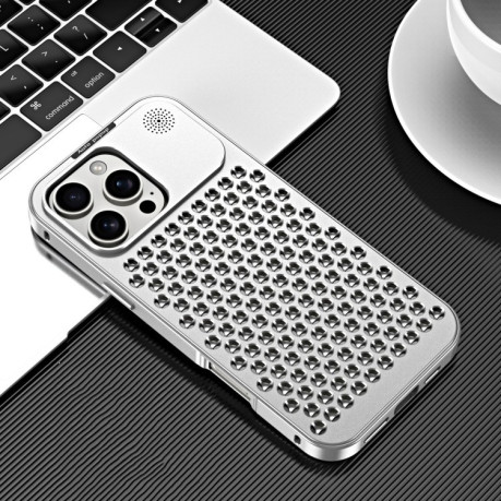 Протиударний чохол R-JUST RJ58 Aromatherapy Metal Cooling для iPhone 16 Pro Max - сріблястий