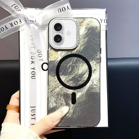 Чехол Tinfoil Texture MagSafe PC для iPhone 16 - черный