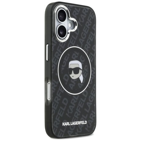 Оригинальный чехол Karl Lagerfeld IML Karl Head Logo с MagSafe на iPhone 17 - Black