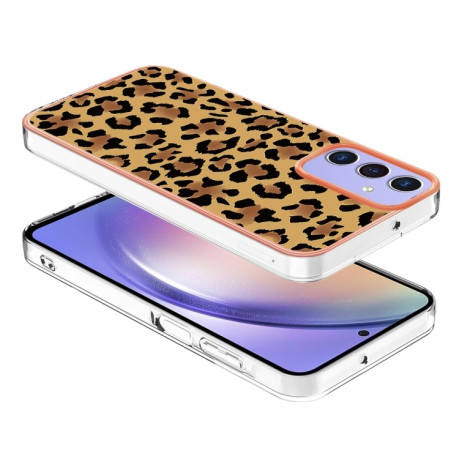 Противоударный чехол Electroplating IMD для Samsung Galaxy A15 5G - леопард
