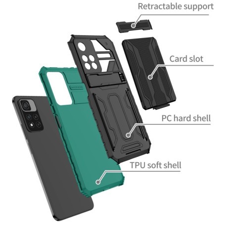 Протиударний чохол Armor Card для Xiaomi Redmi Note 12 Pro 4G/11 Pro Global(4G/5G)/11E Pro - зелений