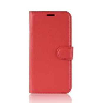 Кожаный чехол Litchi Texture на Samsung Galaxy A10-красный