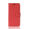 Кожаный чехол-книжка Litchi Texture на Samsung Galaxy A20/ A30-красный