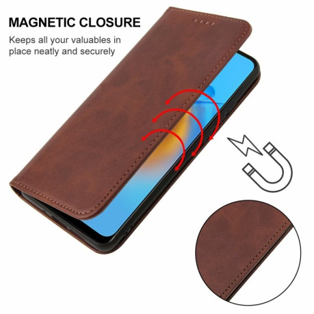 Чехол-книжка Magnetic Closure для OPPO A74 - коричневый