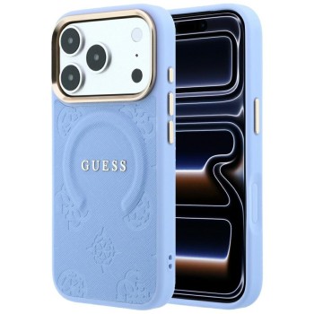 Оригинальный чехол Guess Saffiano MagSafe для iPhone 17 Pro / 18 Pro — синий
