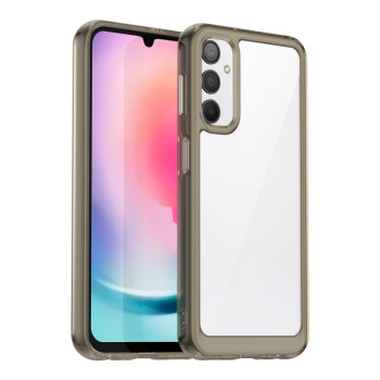 Противоударный чехол  Colorful Acrylic Series с цветной силиконовой боковиной на Samsung Galaxy A24 4G - серый
