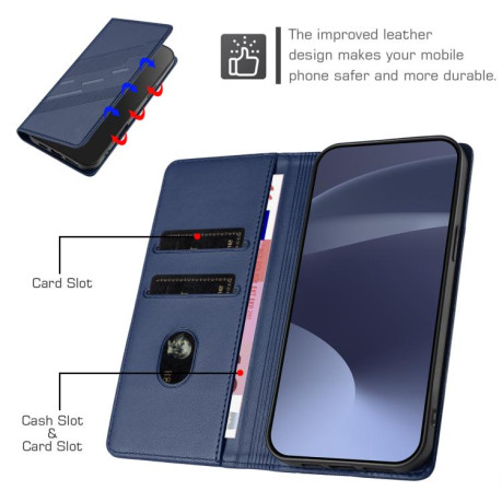 Чехол-книжка Embossed Multi-functional Wallet Retro Leather на Infinix Hot 50 Pro 4G - синий