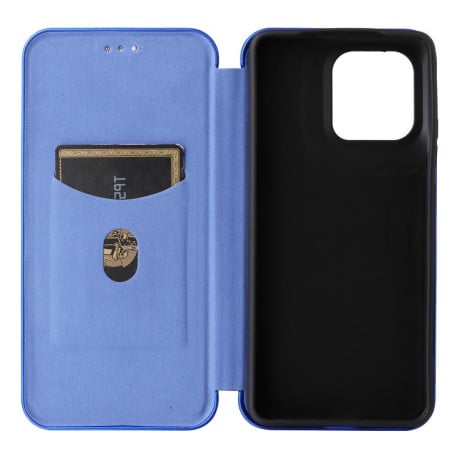 Чохол-книжка Carbon Fiber Texture на Motorola Moto G86 5G - синій