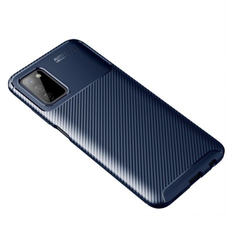 Ударозахисний чохол HMC Carbon Fiber Texture на Samsung Galaxy A03s - синій