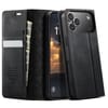 Чехол-книжка CaseMe 033 с фактурой Calf и защитой от сканирования RFID для iPhone 18 Pro/17 Pro — чёрный