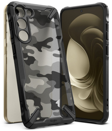 Оригинальный чехол Ringke Fusion X Design durable для Samsung Galaxy S23 - Camouflage black