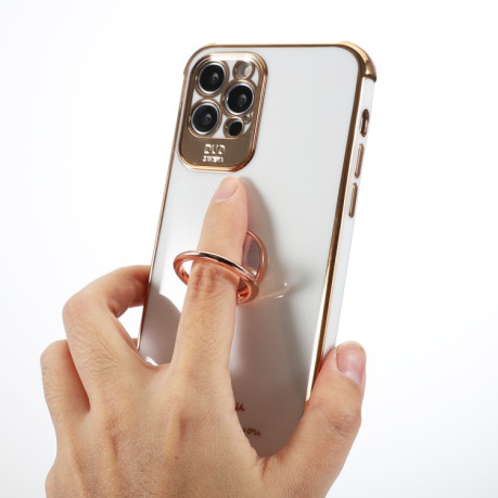 Противоударный чехол Electroplating with Ring Holder для iPhone 11 Pro Max - серый
