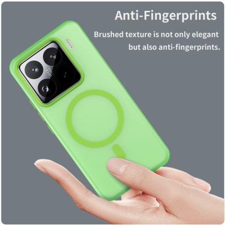 Протиударний чохол MagSafe Frosted Translucent TPU + PC для Xiaomi 15 Pro - зелений