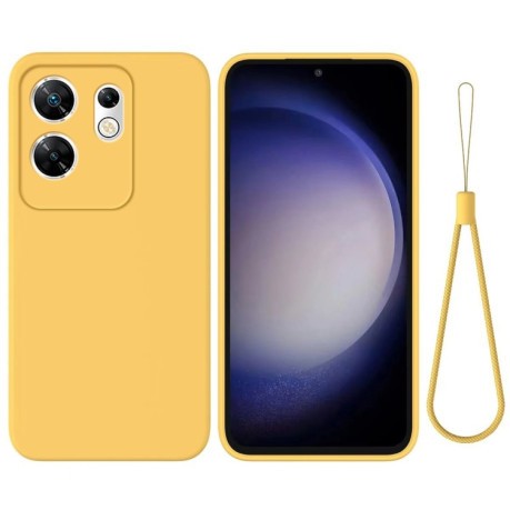Силиконовый чехол Solid Color Liquid Silicone на Infinix Zero 30 4G - желтый