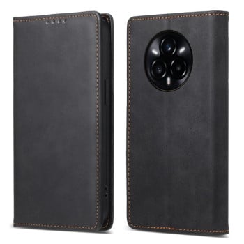 Чехол-книжка Business Solid Color с защитой от сканирования RFID на Realme 14 Pro+ - черный